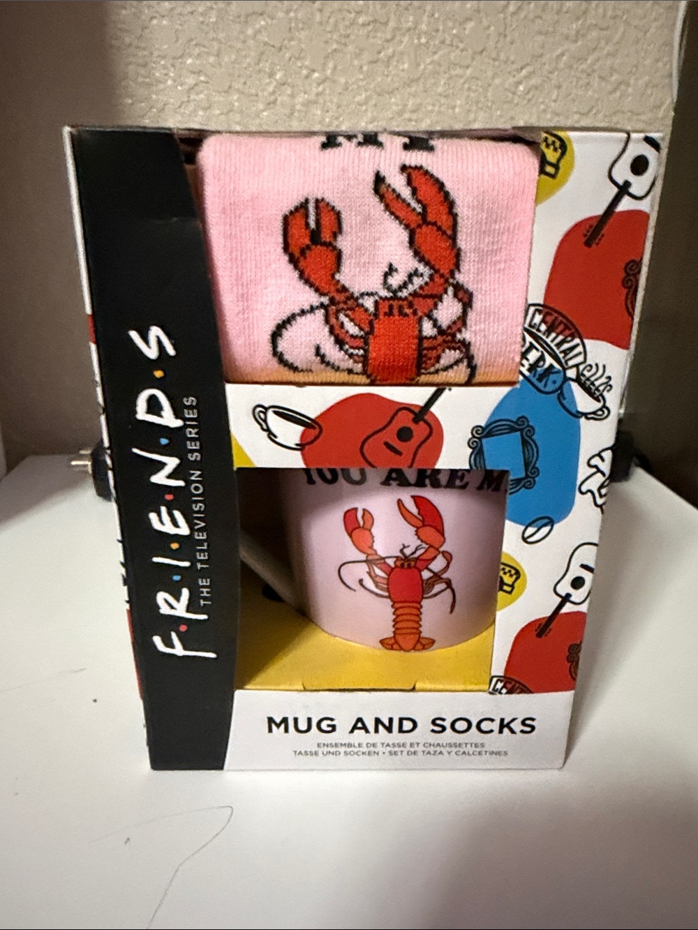 FRIENDS Pink Lobster Mug and Sock Gift Set